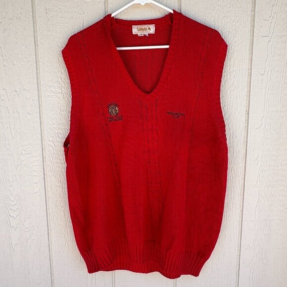 Sahara Other - Vintage Arizona Wildcats Sweater Vest Men's XL Red Knit Rebounders Club 80s RARE